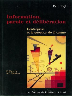 cover image of Information, parole et délibération
